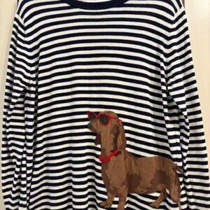 Joules sweater with a dog in sunglasses on it!